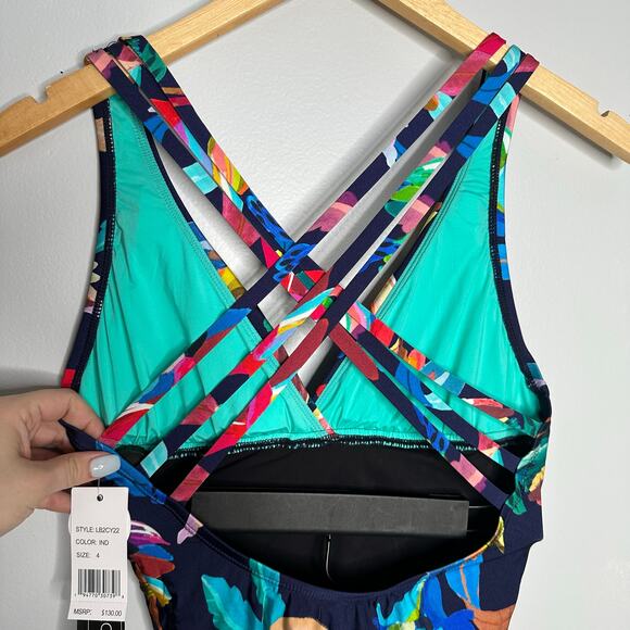 La Blanca Women’s By The Sea One-Piece Multi-Strap Cross Back Suit Size 4 NWT - Picture 8 of 11